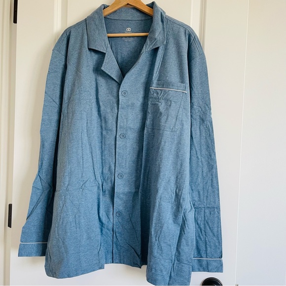 NWT David Archy Men's Long Sleeve Cotton Button-Down Pajamas Set/Navy Blue XL - Picture 2 of 10